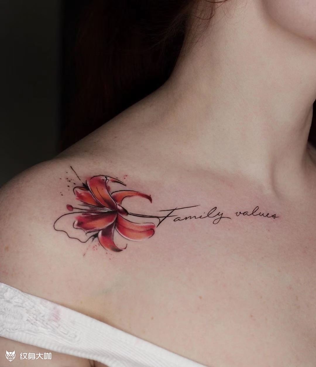 锁骨_纹身图案手稿图片_极一龙的纹身作品集