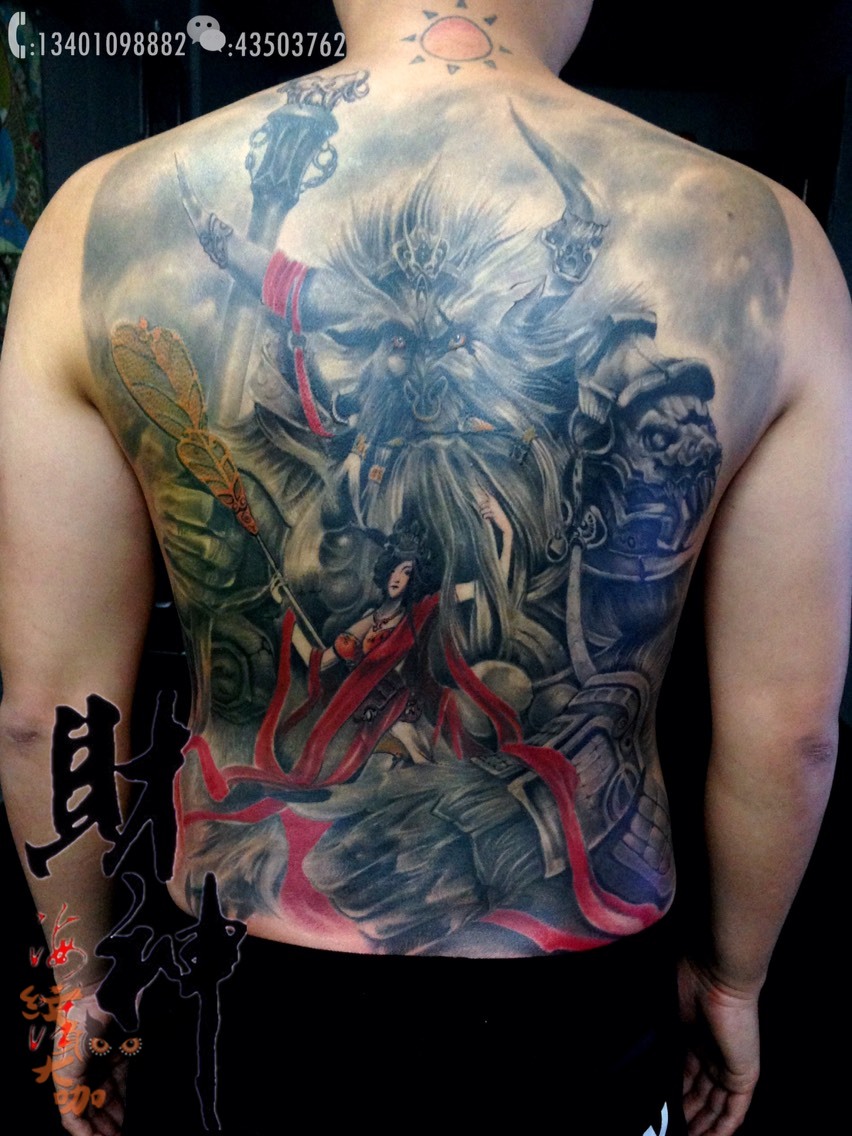 牛魔王满背_纹身图案手稿图片_海洋的纹身作品集