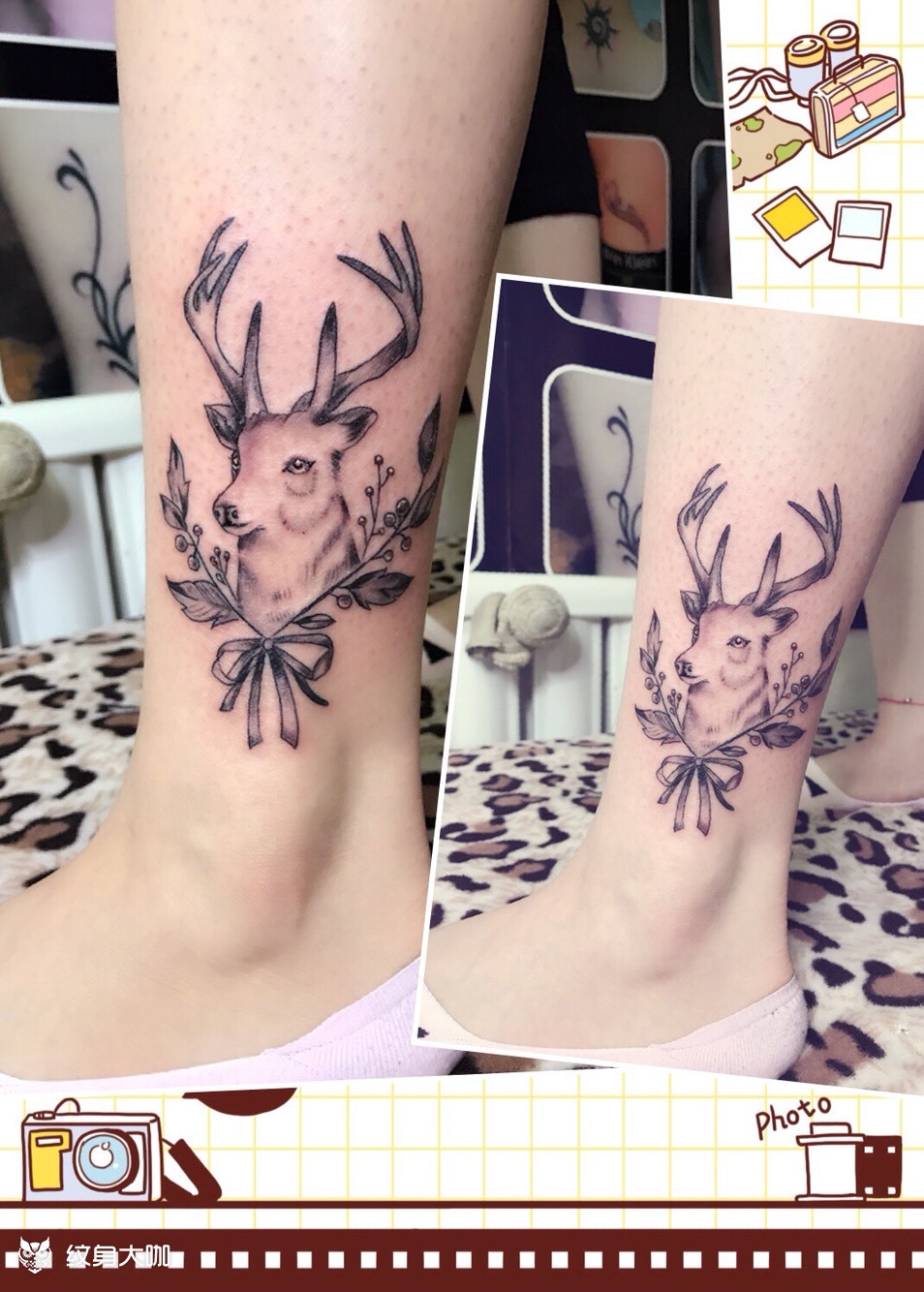 女生脚踝清新小鹿