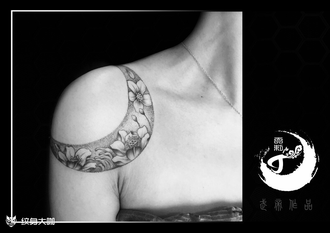 月亮花_纹身图案手稿图片_天刺的纹身作品集