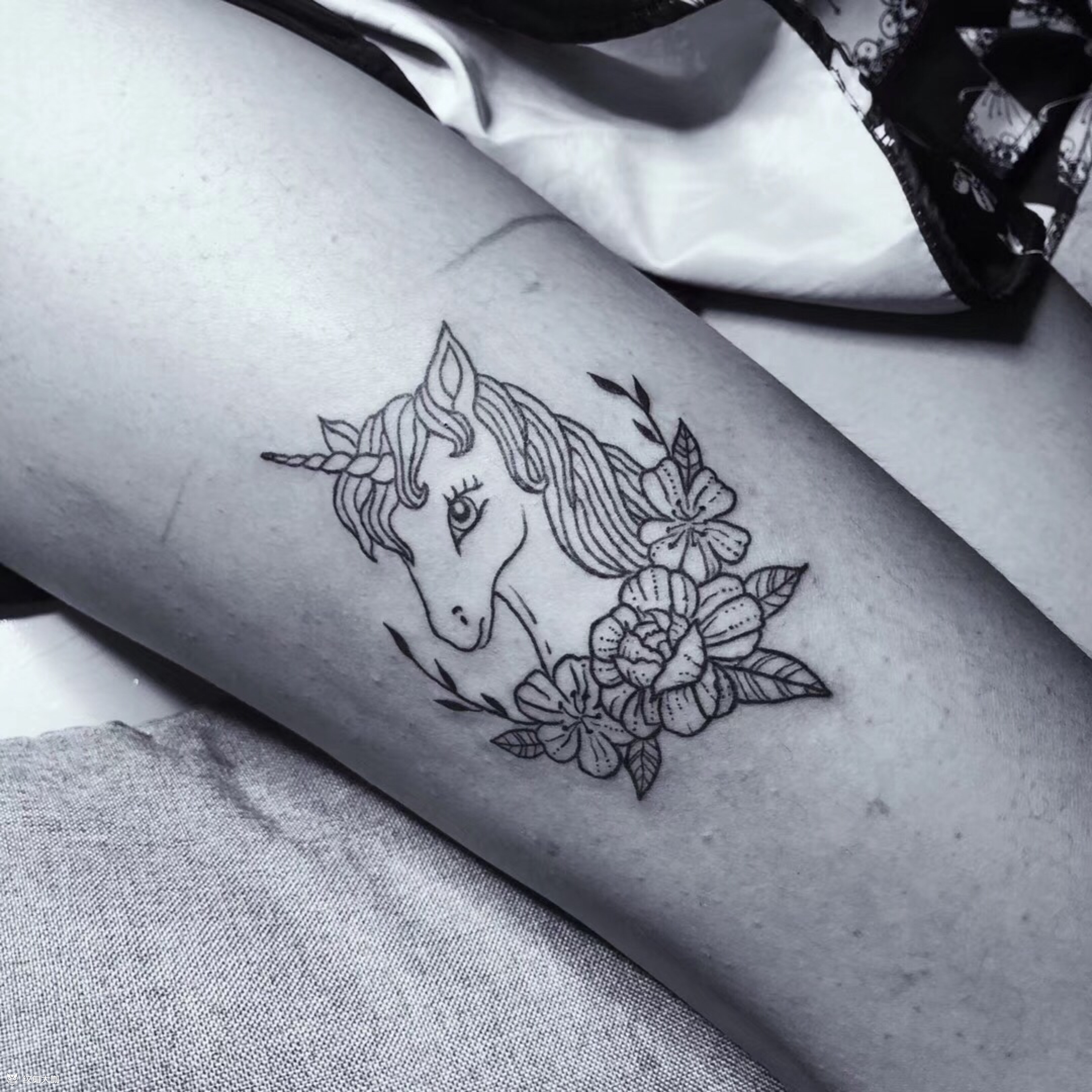 独角兽_纹身图案手稿图片_坤虫的纹身作品集