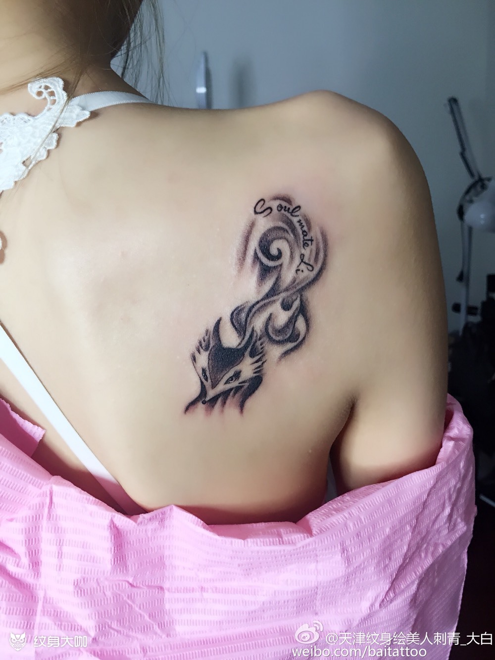 狐狸_纹身图案手稿图片_白强的纹身作品集