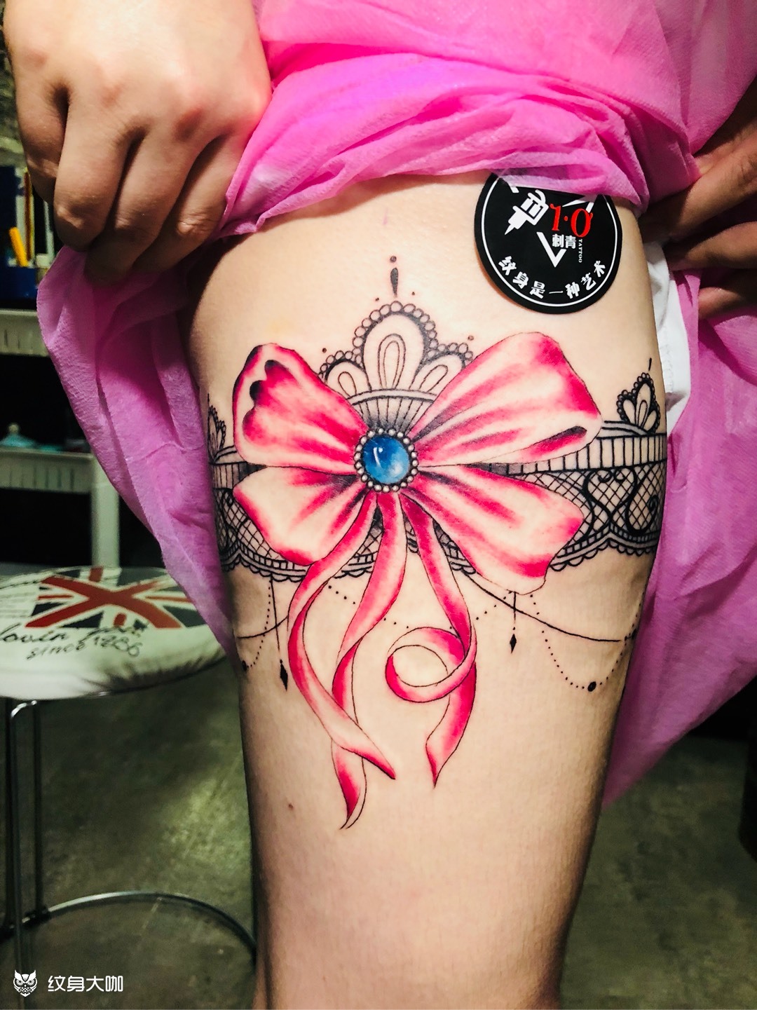 蕾丝蝴蝶结_纹身图案手稿图片_牧马人的纹身作品集