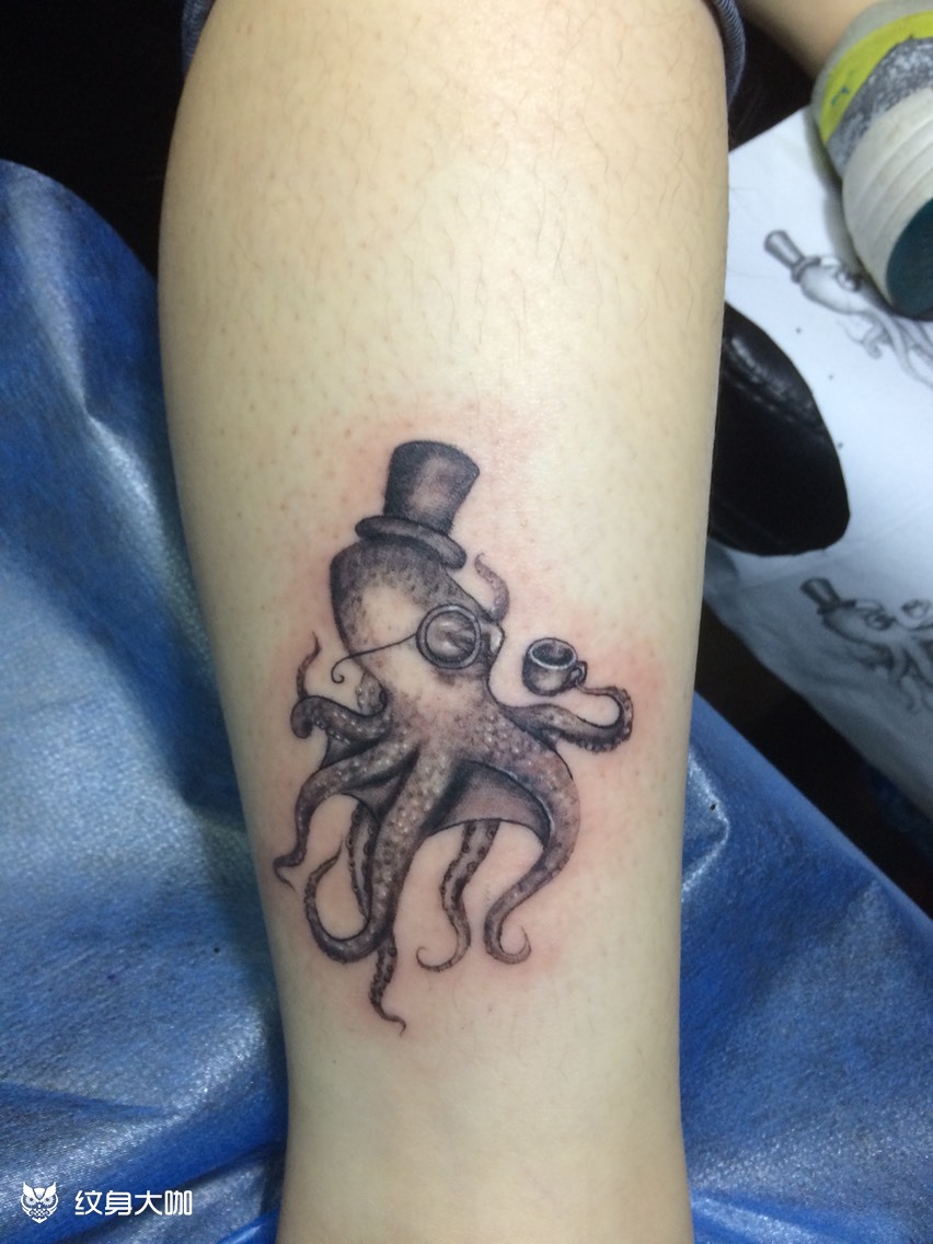 章鱼_纹身图案手稿图片_永的纹身作品集