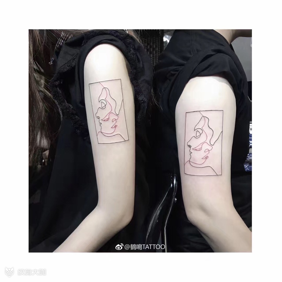 情侣线条_纹身图案手稿图片_鹤鸣的纹身作品集