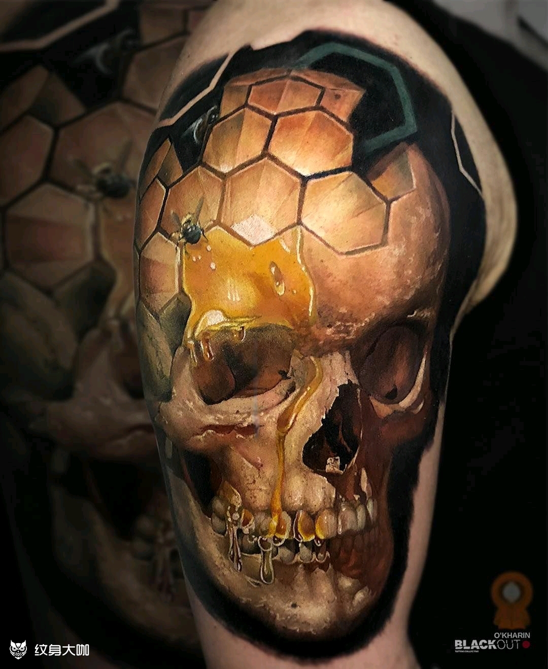 彩色写实骷髅纹身合集,骷髅头骨_纹身吧社区 - 纹身大咖