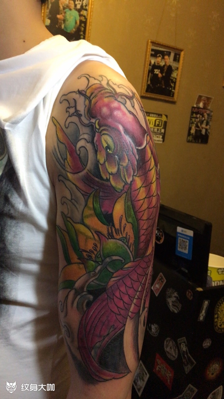 大臂重彩鲤鱼遮盖喜欢的朋友约起来