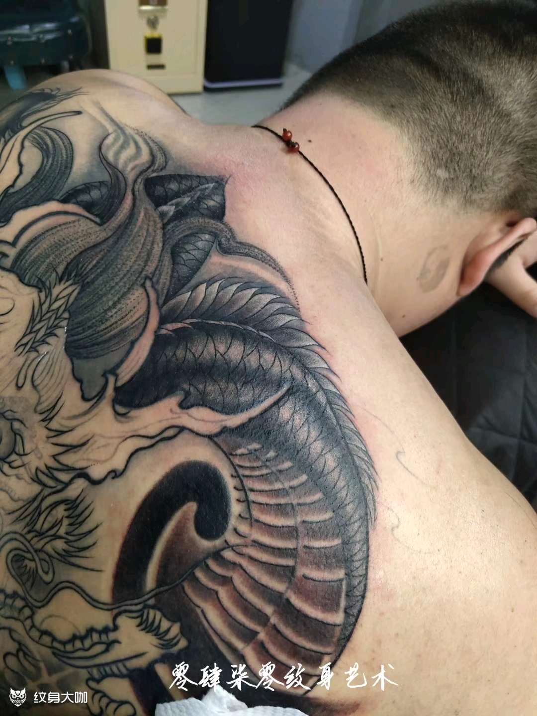 满背龙_纹身图案手稿图片_叁石tattoo的纹身作品集