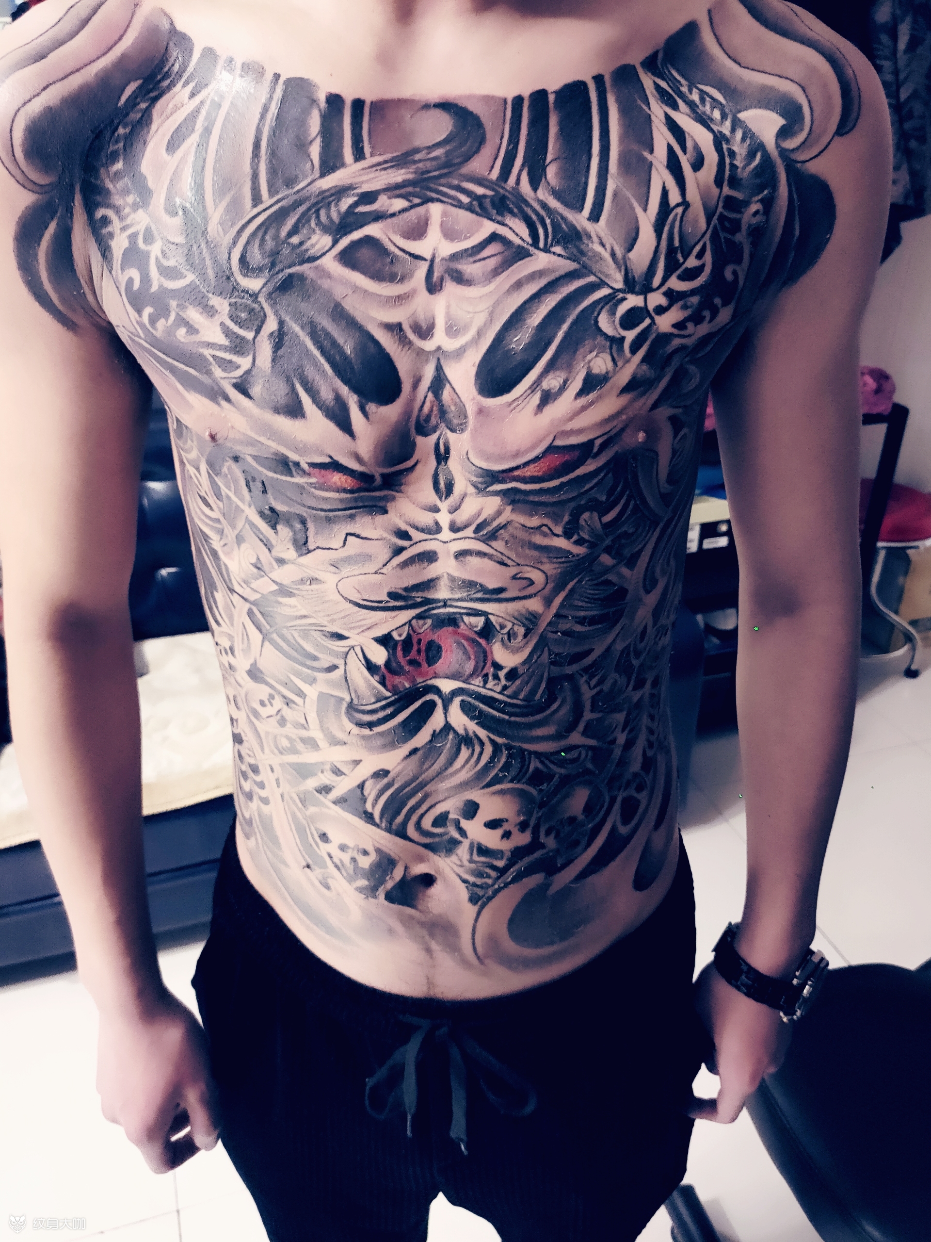 牛魔王_纹身图案手稿图片_王志勇的纹身作品集