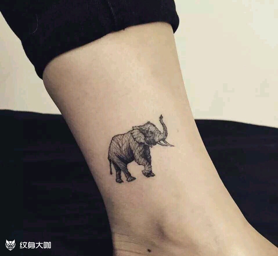 大象_纹身图案手稿图片_倩倩的纹身作品集