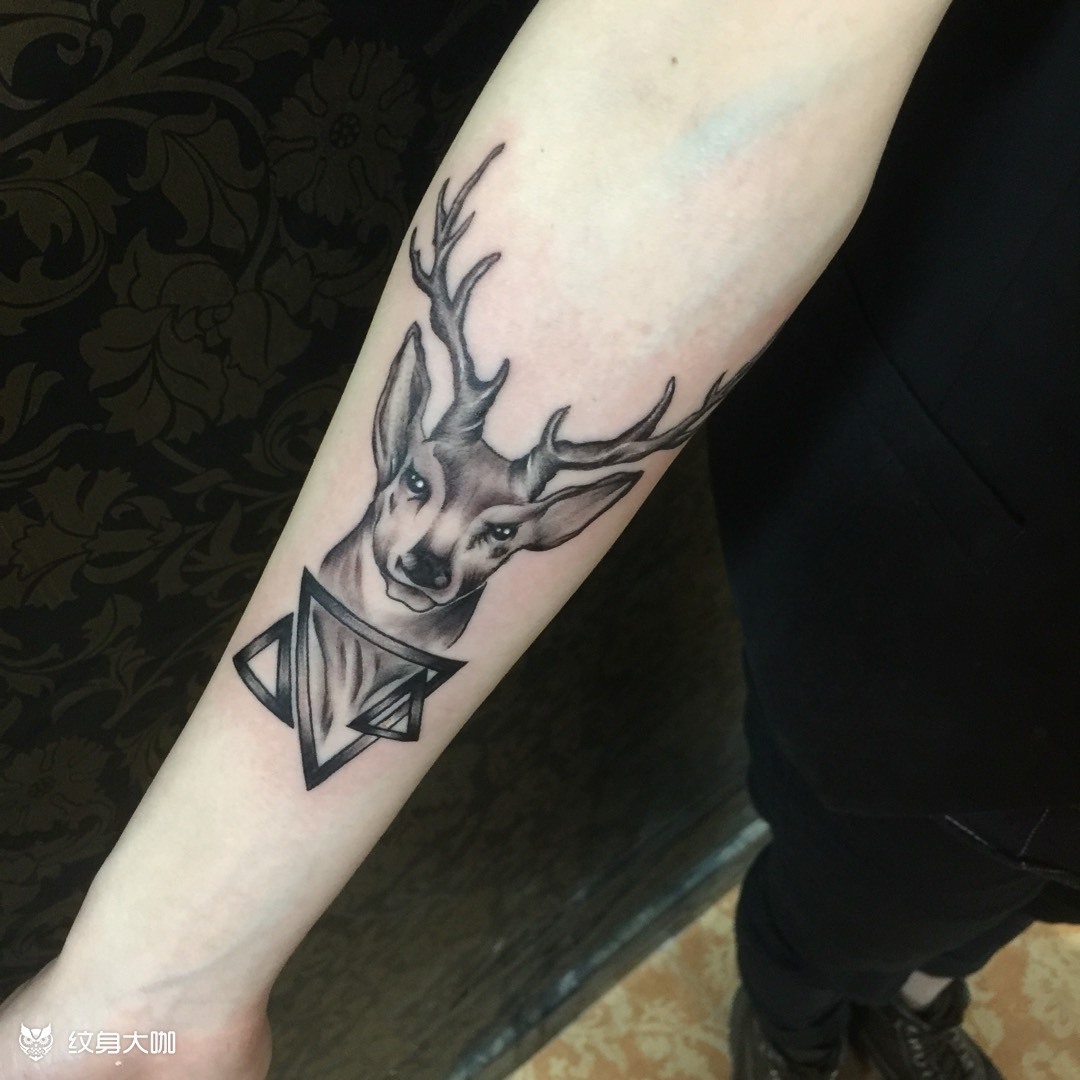 几何麋鹿_纹身图案手稿图片_et-房子的纹身作品集