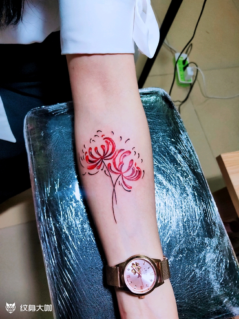 彼岸花_纹身图案手稿图片_谢大拿的纹身作品集