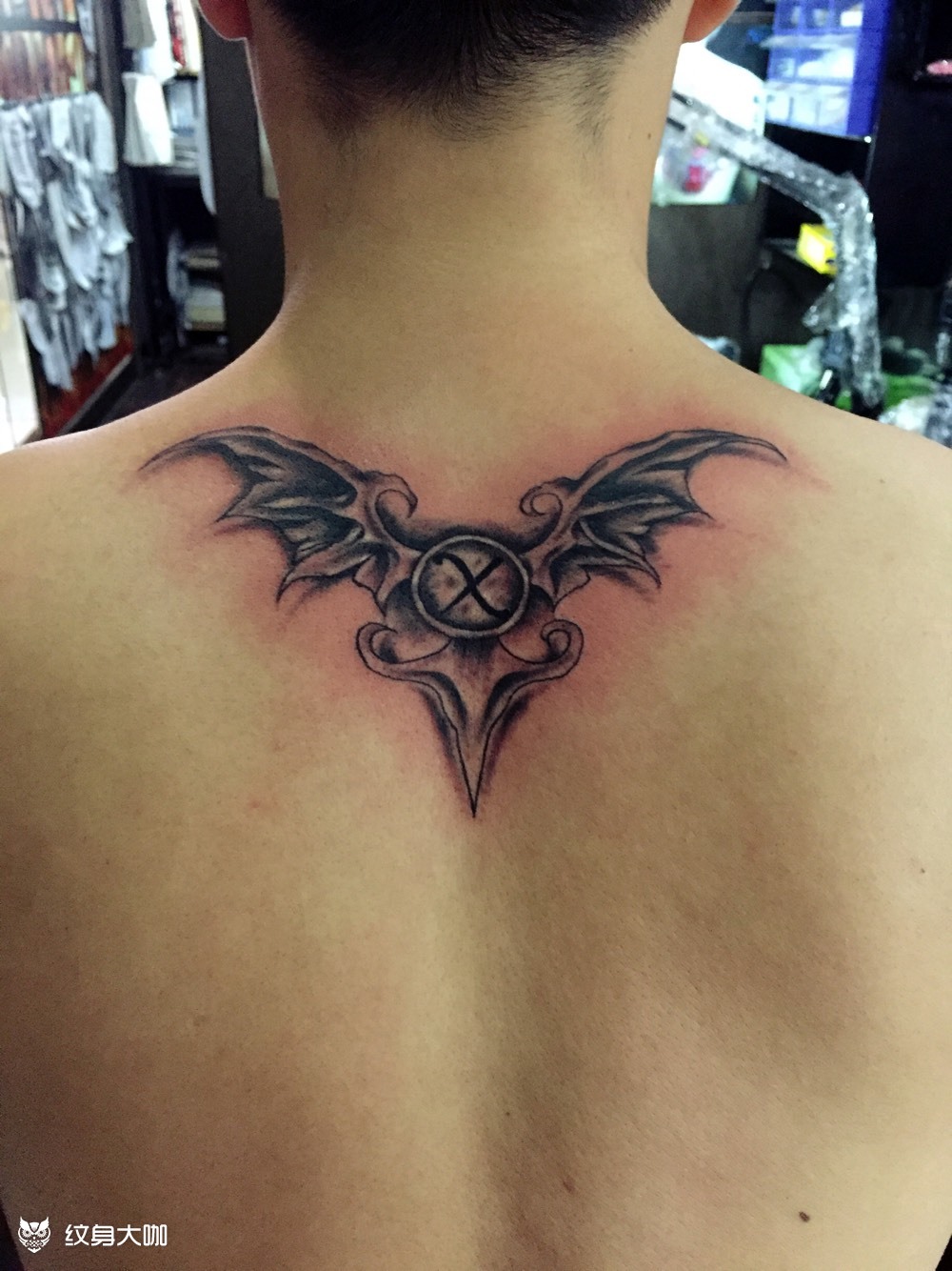 小恶魔翅膀完成_纹身图案手稿图片_罗晓晖的纹身作品集