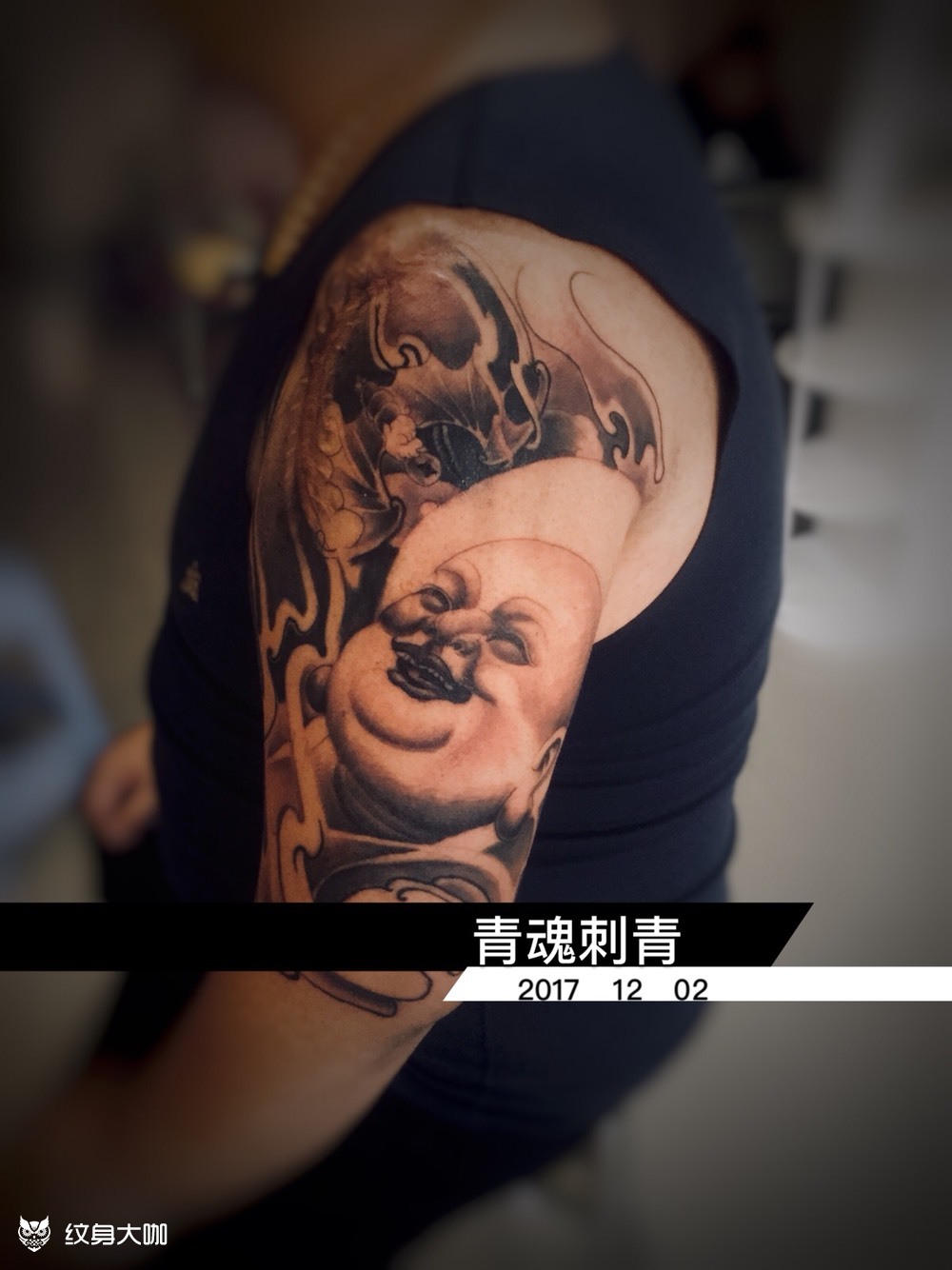 大臂佛陀未完待续_纹身图案手稿图片_大勇的纹身作品集