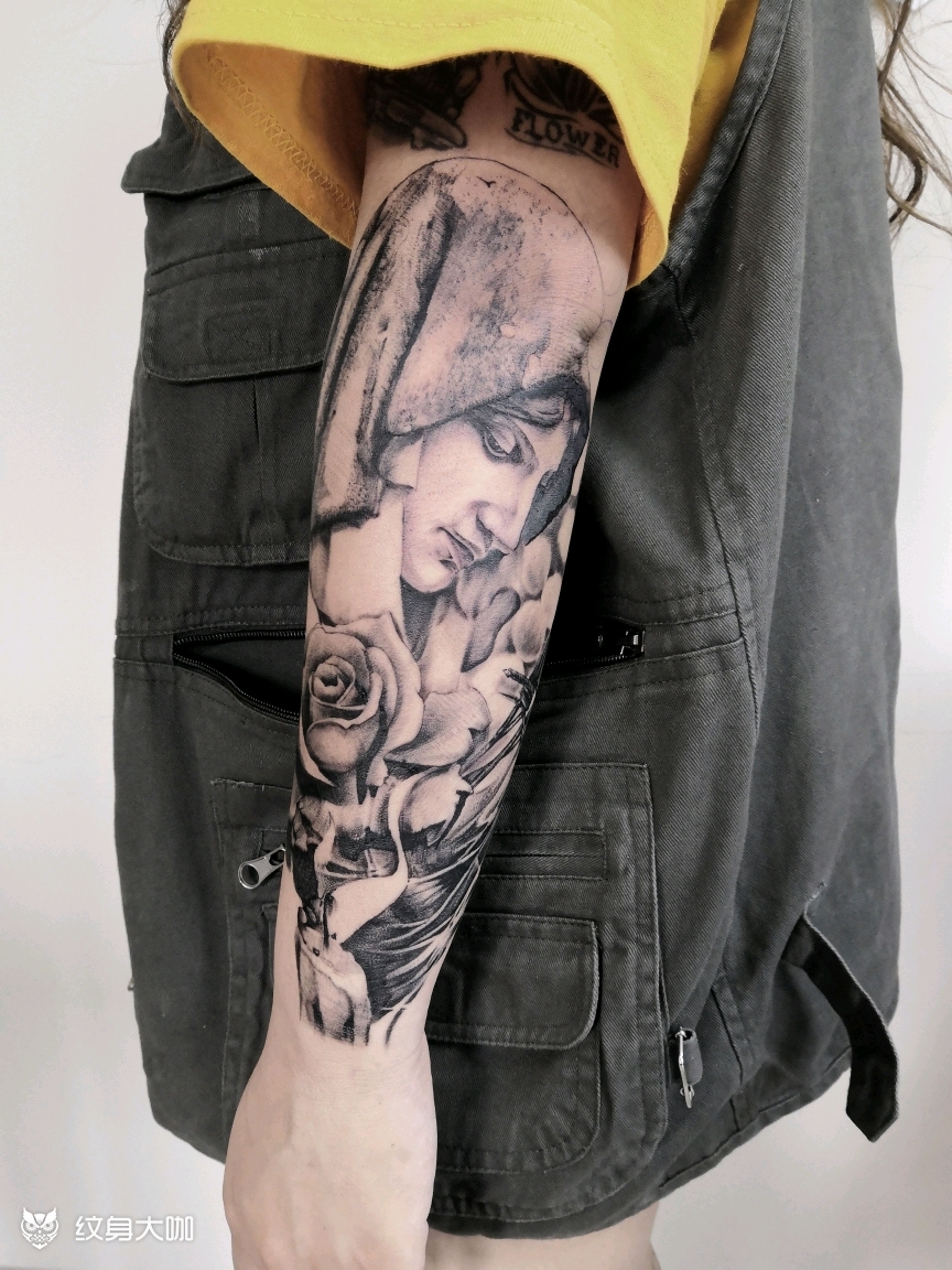 圣女玛利亚_纹身图案手稿图片_王树基的纹身作品集