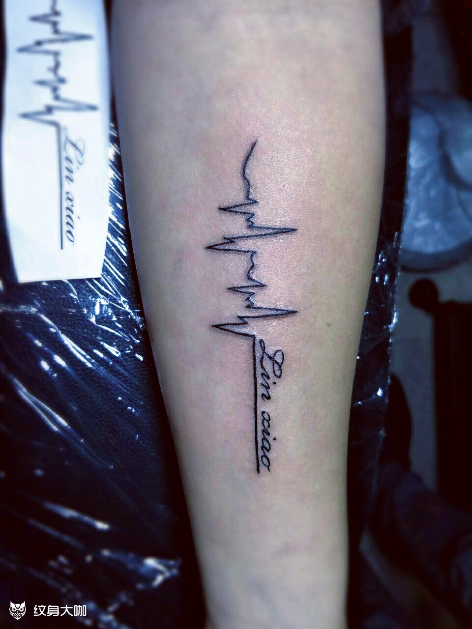 小臂心电图_纹身图案手稿图片_蒋涛的纹身作品集