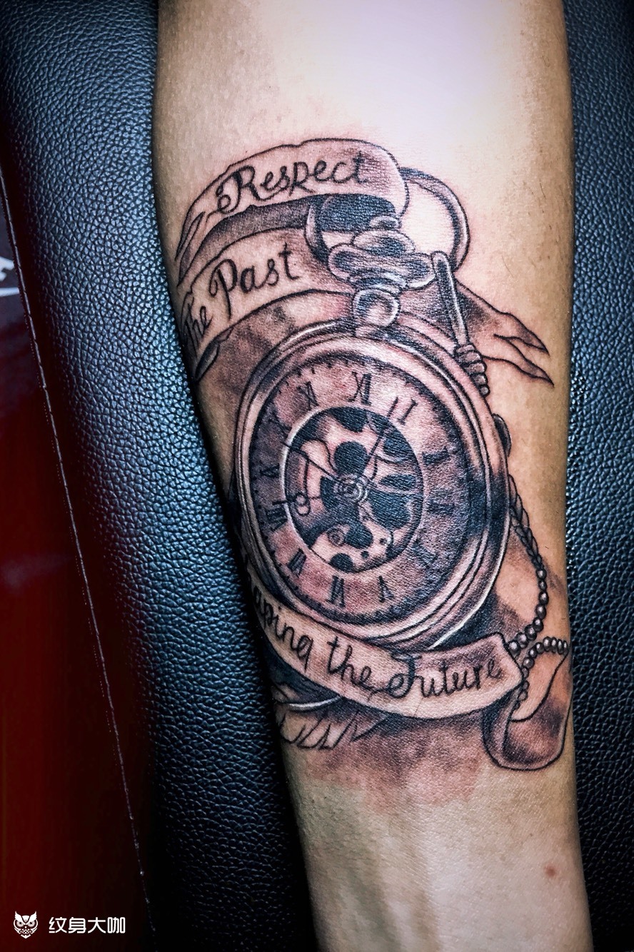 记忆中的怀表_纹身图案手稿图片_葛城的纹身作品集