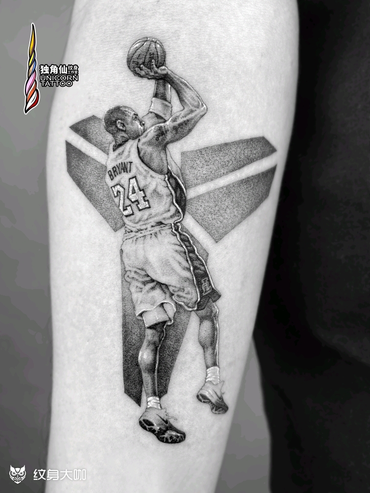 单针微雕61科比_纹身图案手稿图片_大仙的纹身作品集