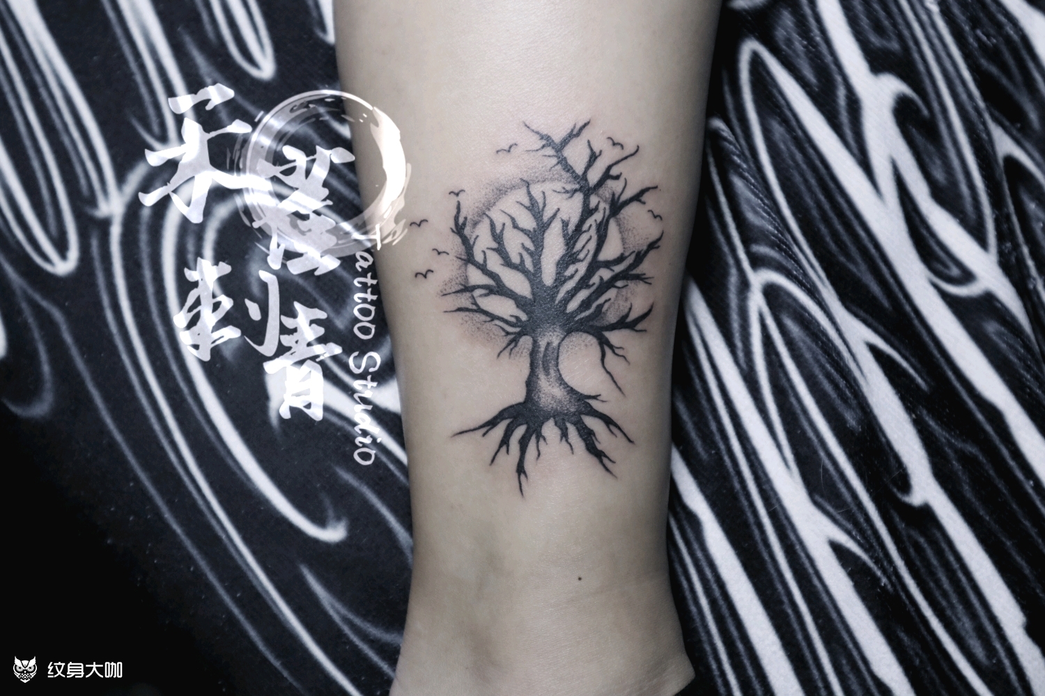 树_纹身图案手稿图片_suika_西瓜的纹身作品集