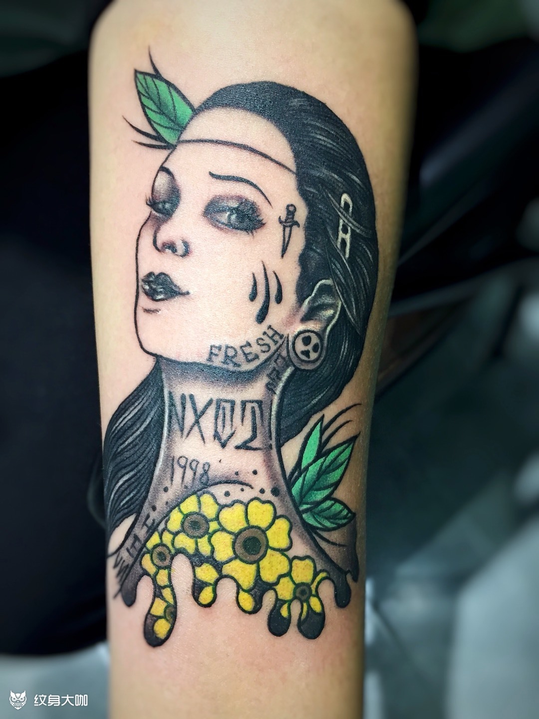 刺青女_纹身图案手稿图片_桑田的纹身作品集