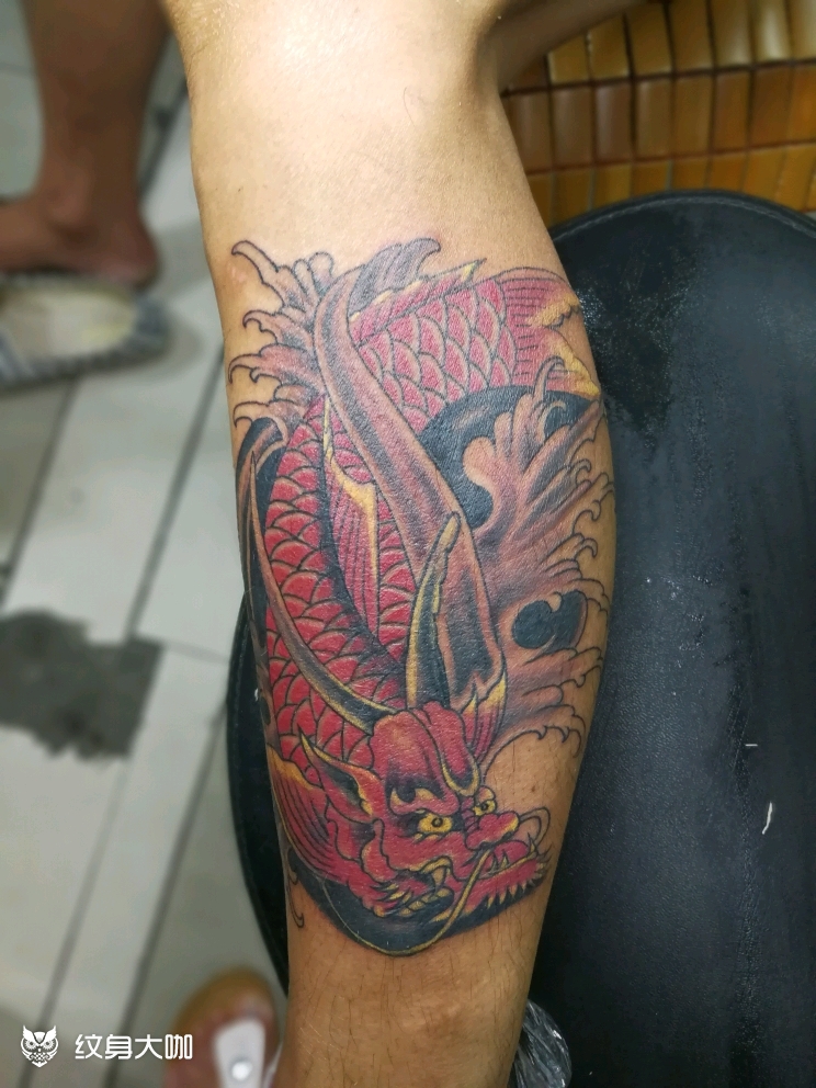 龙头鱼_纹身图案手稿图片_阿龙的纹身作品集