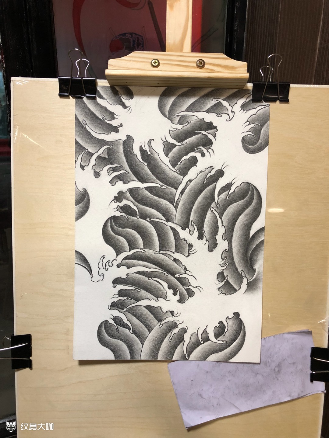 浪花_纹身图案手稿图片_雷晓飞的纹身作品集