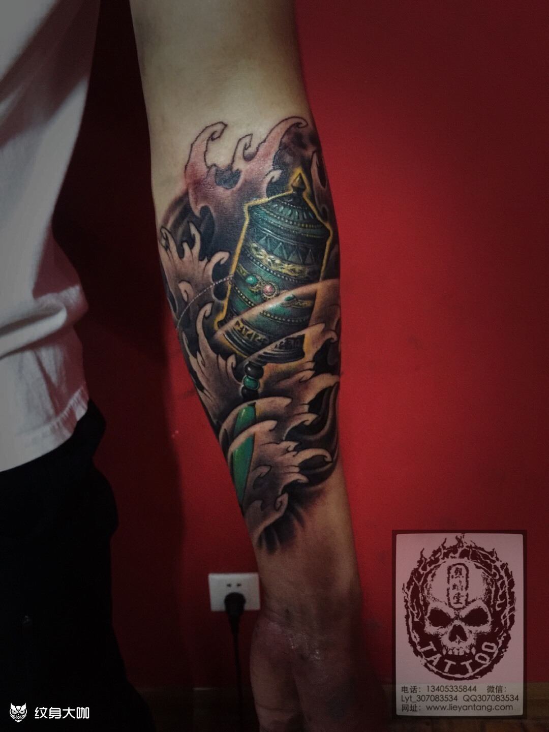 转经筒 浩师傅作品_纹身图案手稿图片_李庆文的纹身作品集