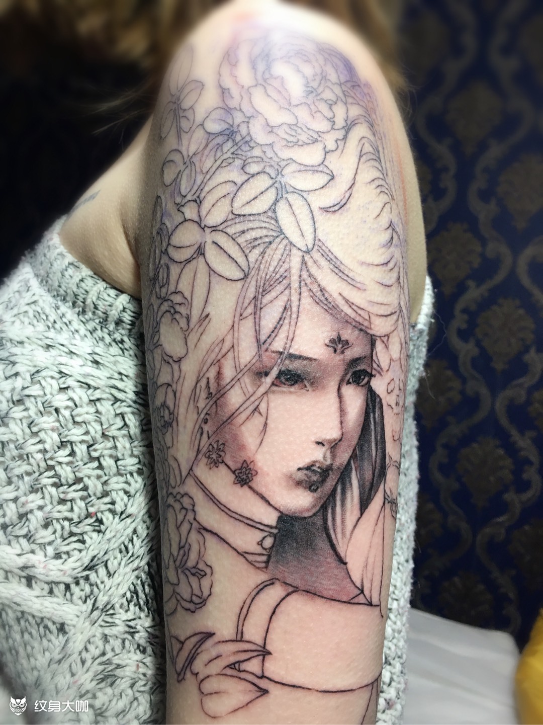 小花臂未完成冷的起鸡皮疙瘩