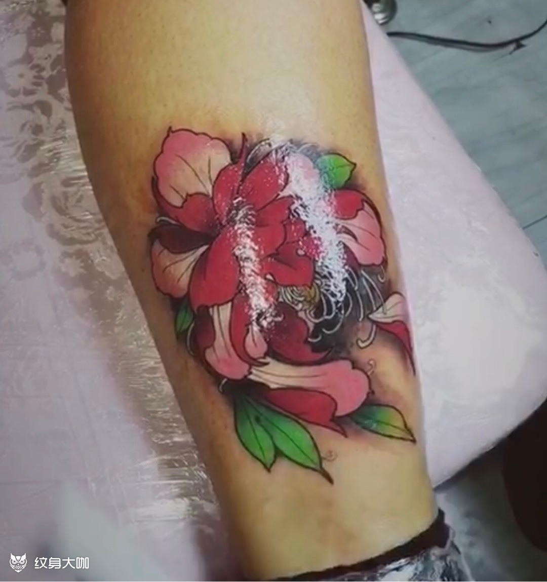 彩色牡丹花_纹身图案手稿图片_tattoo 一ep的纹身作品集