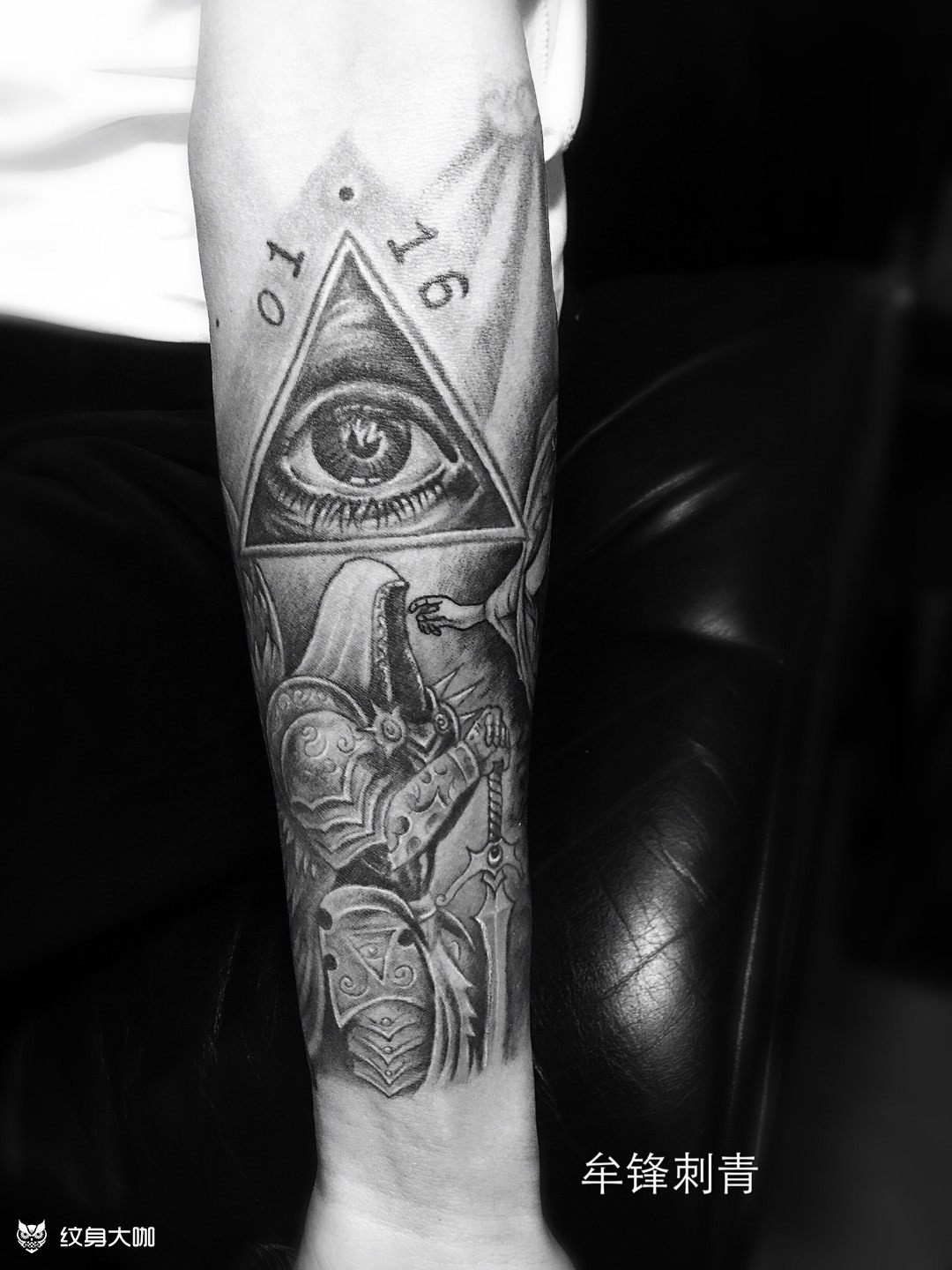 雅典娜 上帝之眼 大天使_纹身图案手稿图片_青岛牟锋的纹身作品集