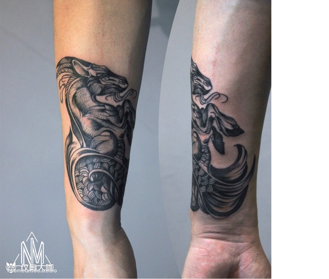 摩羯座_纹身图案手稿图片_垚垚的纹身作品集