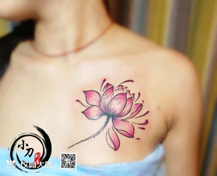 锁骨莲花_纹身图案手稿图片_火舞的纹身作品集