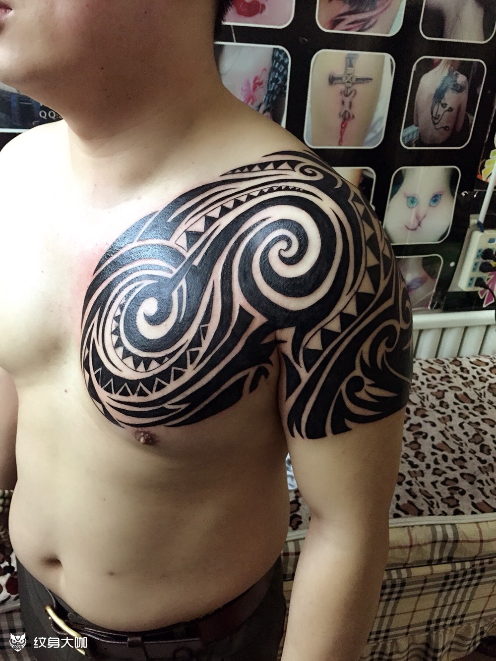 半甲图腾_纹身图案手稿图片_陈高峰的纹身作品集