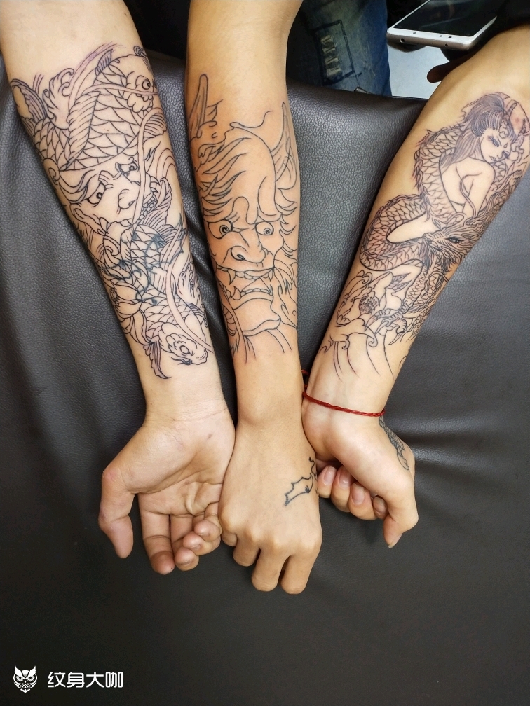 三兄弟的,感情_纹身图案手稿图片_xc.刺的纹身作品集