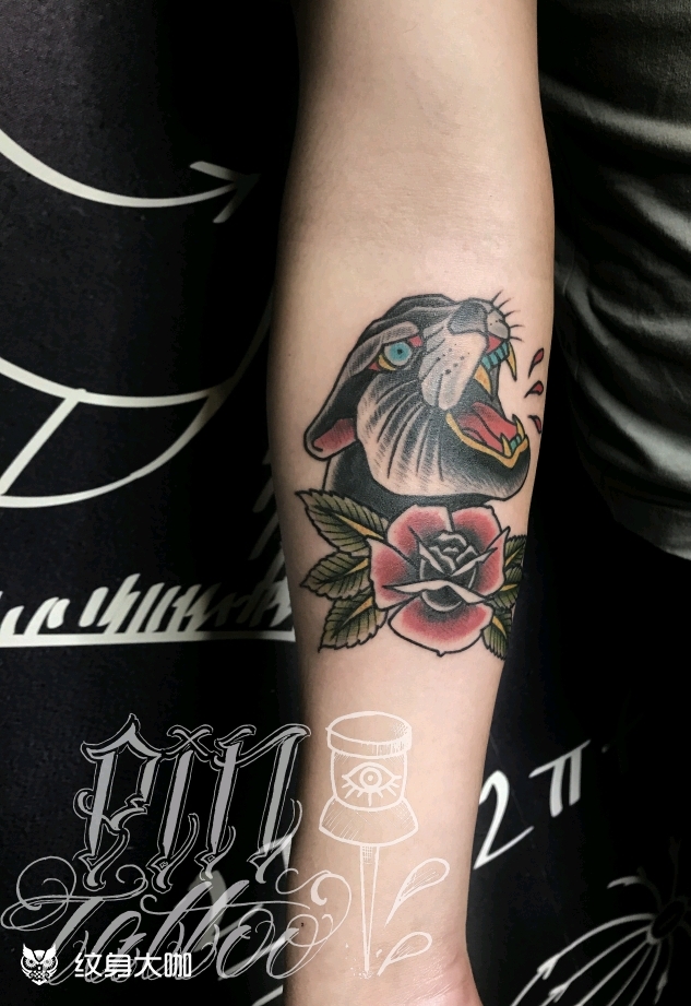 old school 豹子_纹身图案手稿图片_小王子sweetie的纹身作品集