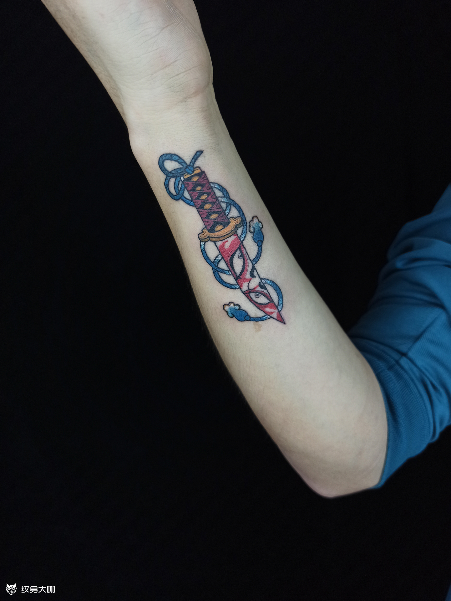 传统匕首遮盖十公分大小,客人_纹身吧社区 - 纹身大咖