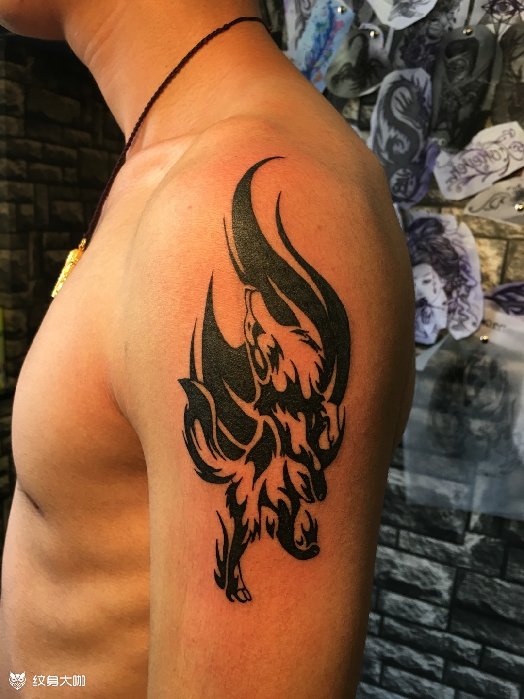 狼图腾_纹身图案手稿图片_陈巍的纹身作品集