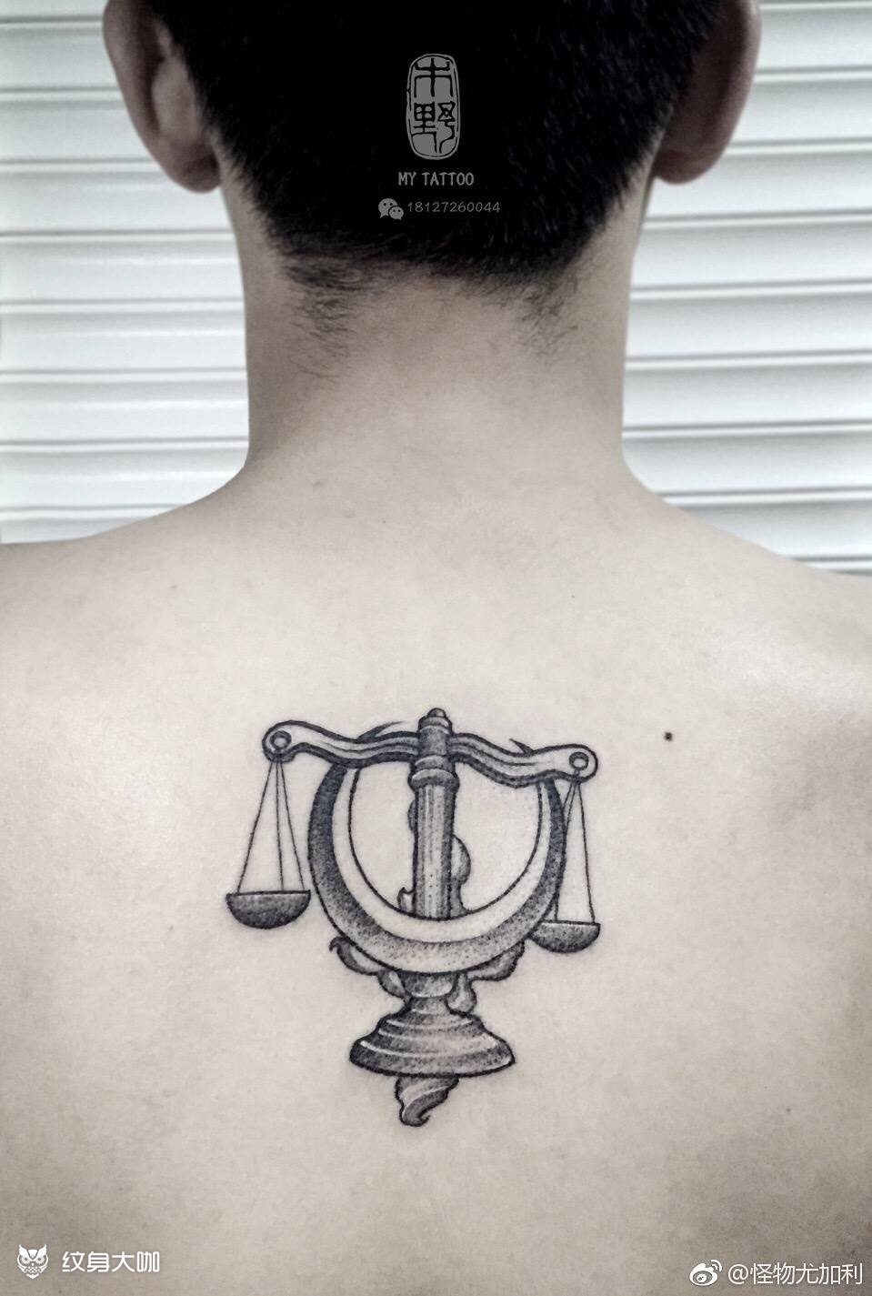 点刺-天平_纹身图案手稿图片_加利的纹身作品集