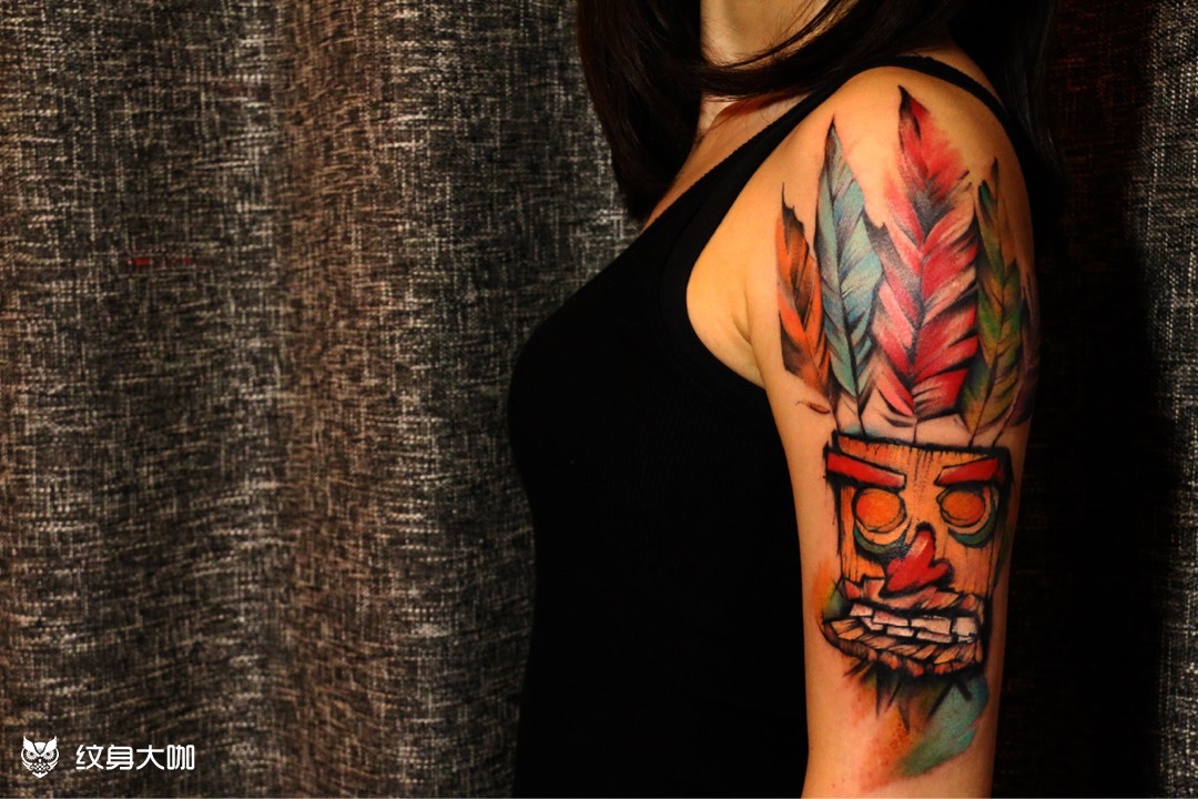 印第安图腾柱_纹身图案手稿图片_sky的纹身作品集