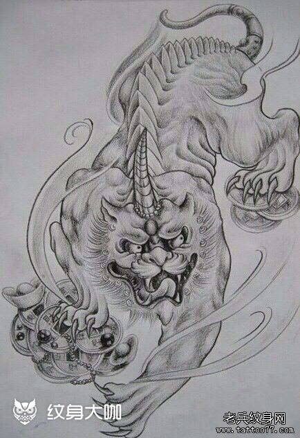 貔鳅_纹身图案手稿图片_小火的纹身作品集
