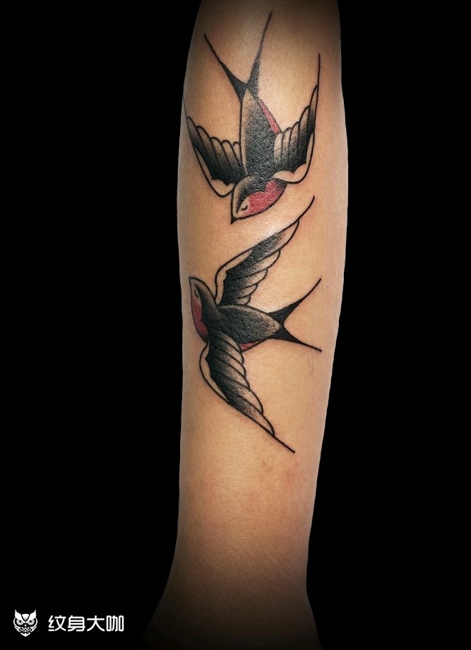 old school燕子_纹身图案手稿图片_纹人墨刻江都店的纹身作品集