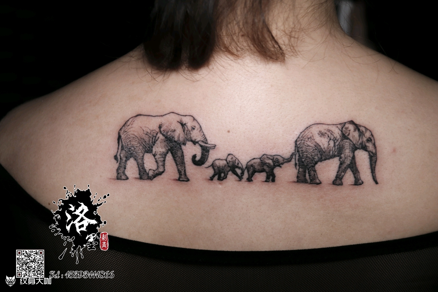 一家四口_纹身图案手稿图片_朝海的纹身作品集