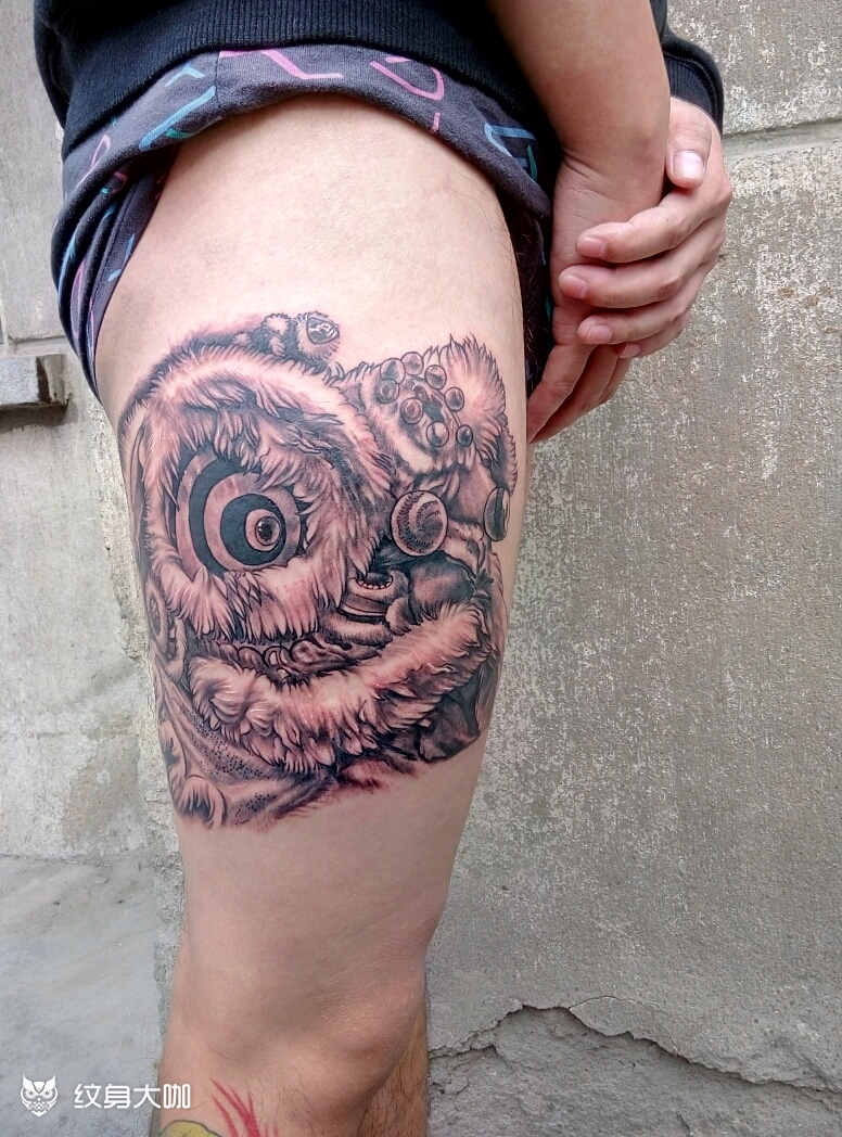 醒狮_纹身图案手稿图片_工61凡的纹身作品集