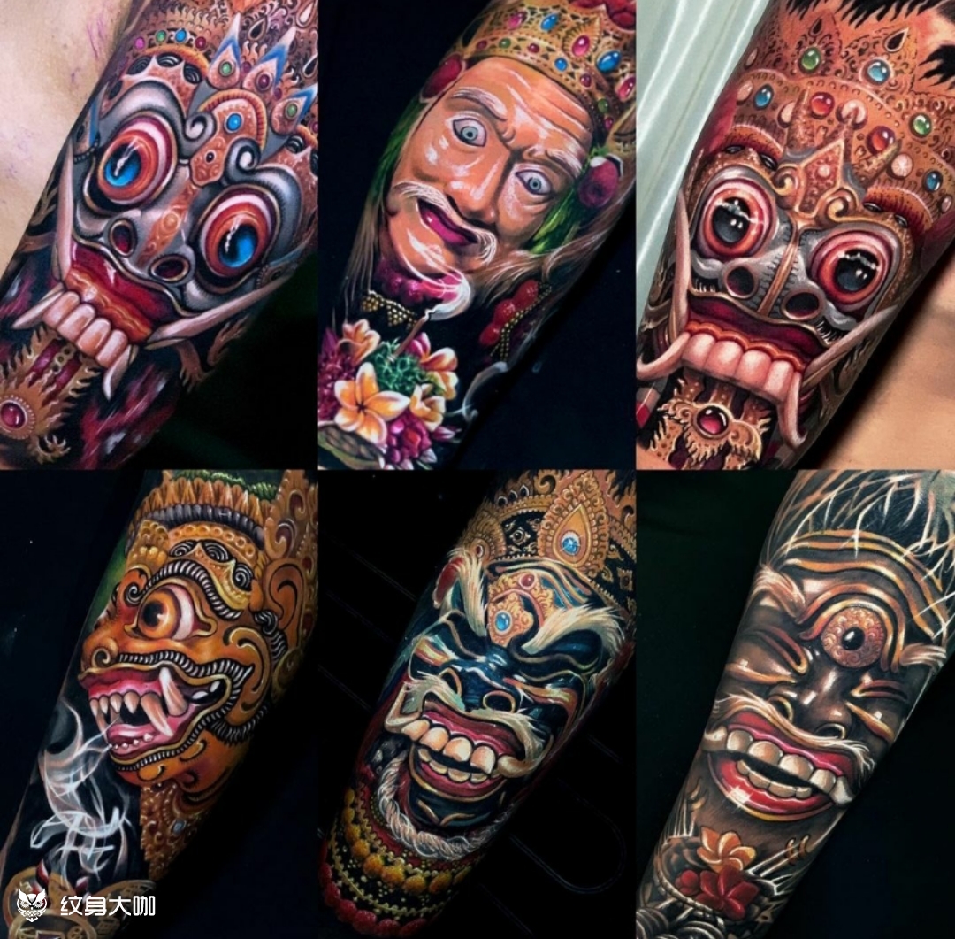 made纹身作品欣赏 难得一见极具东南亚风情文化的纹身作品,素材及用色