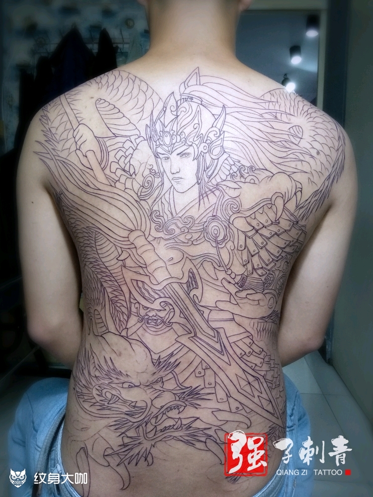 又一个满背赵云_纹身图案手稿图片_兰文强的纹身作品集