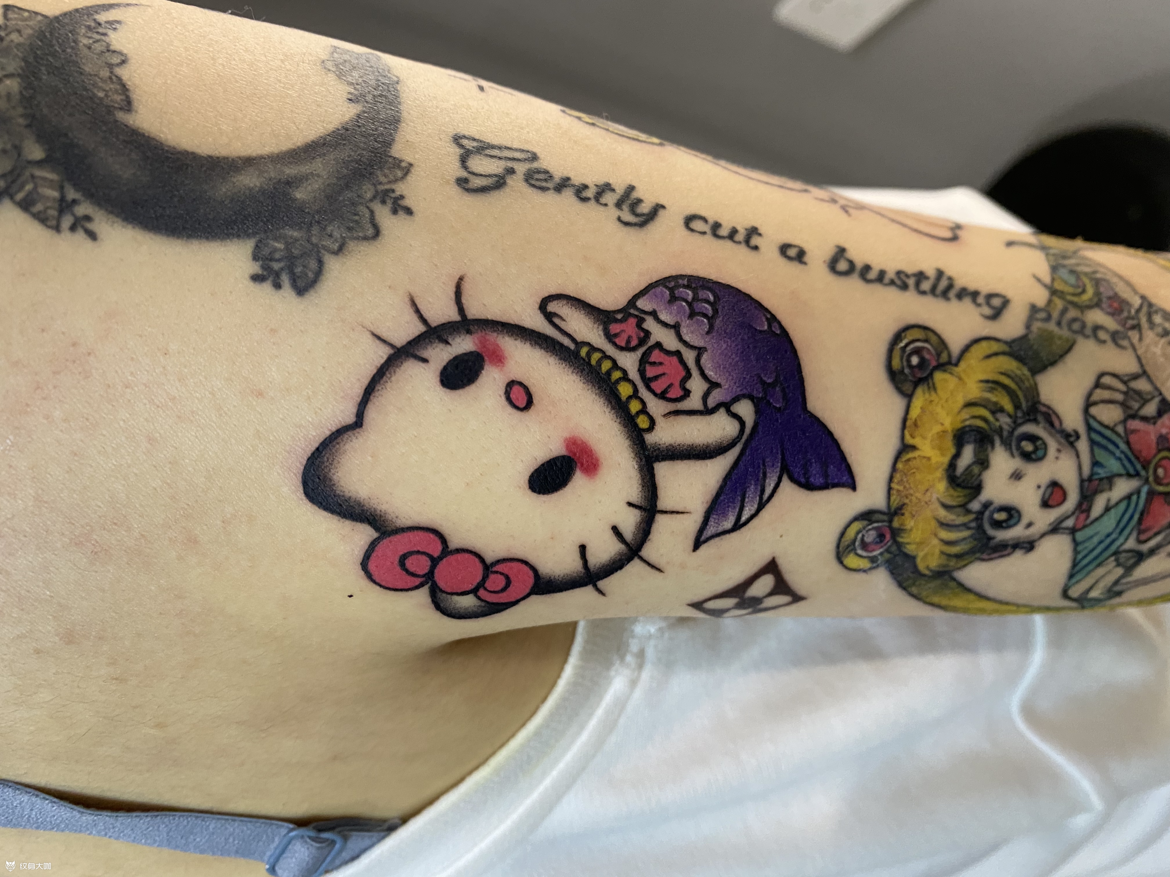 哈喽kitty_纹身图案手稿图片_齐瀚的纹身作品集