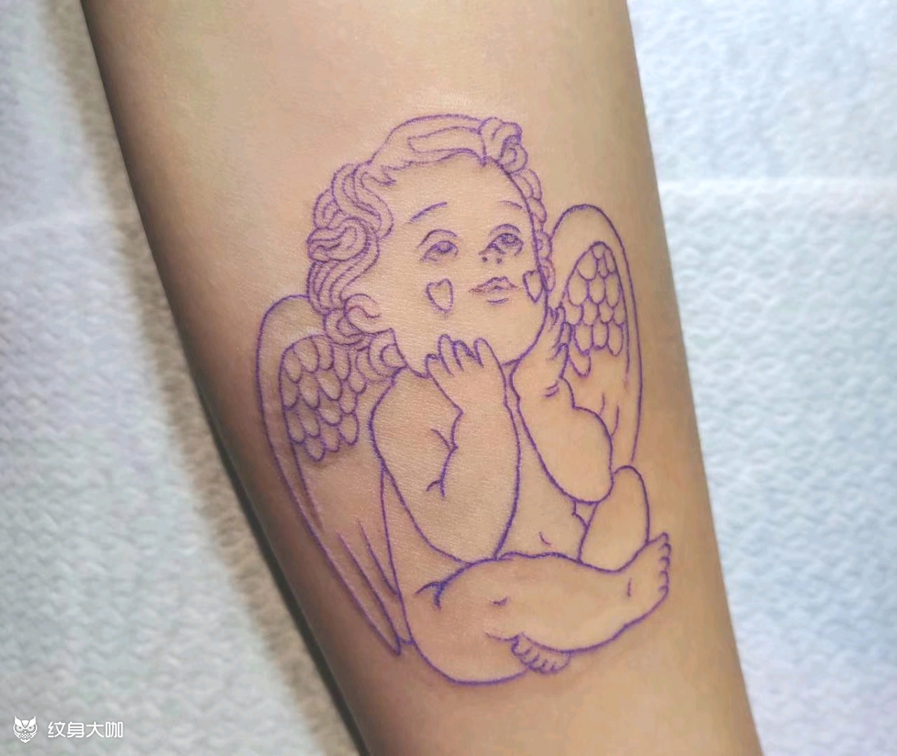 小天使_纹身图案手稿图片_纹身师【鱼雷】的纹身作品集