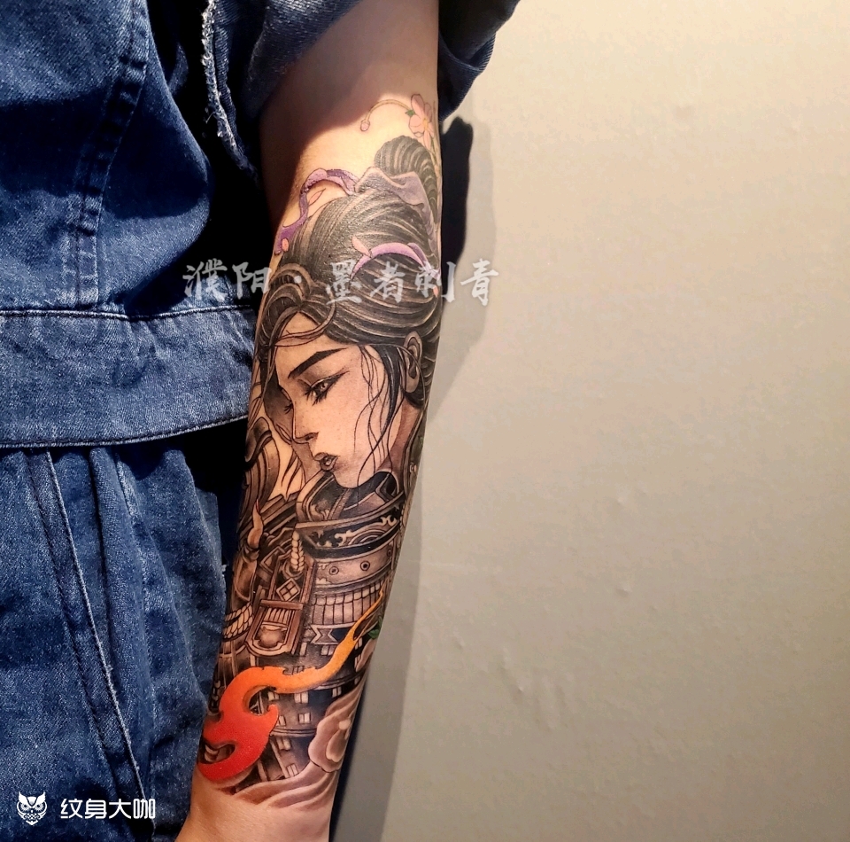 女武士_纹身图案手稿图片_墨者tattoo的纹身作品集