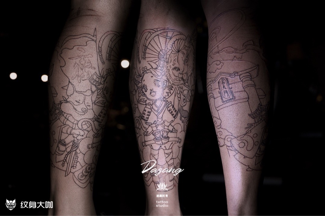 包小腿 南天门_纹身图案手稿图片_经理的纹身作品集