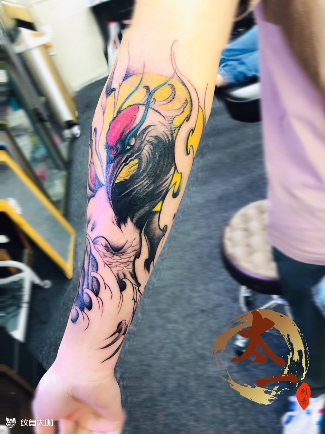 新传统小臂仙鹤